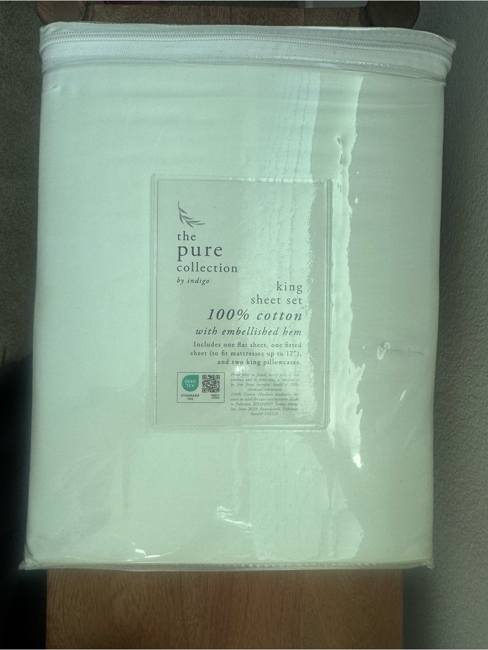 The Pure Collection By Indigo King Sheet Set With Embellished Hem in White